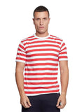 Unisex Adult Stripe Short Sleeve T-Shirts - thefancydress.co.uk