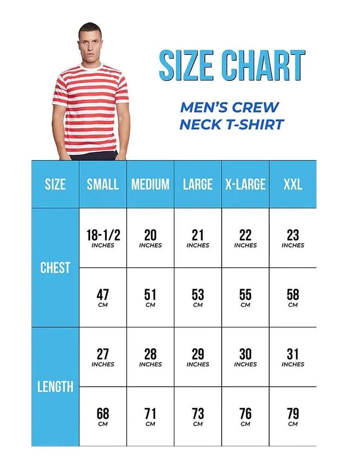 Unisex Adult Stripe Short Sleeve T-Shirts - thefancydress.co.uk