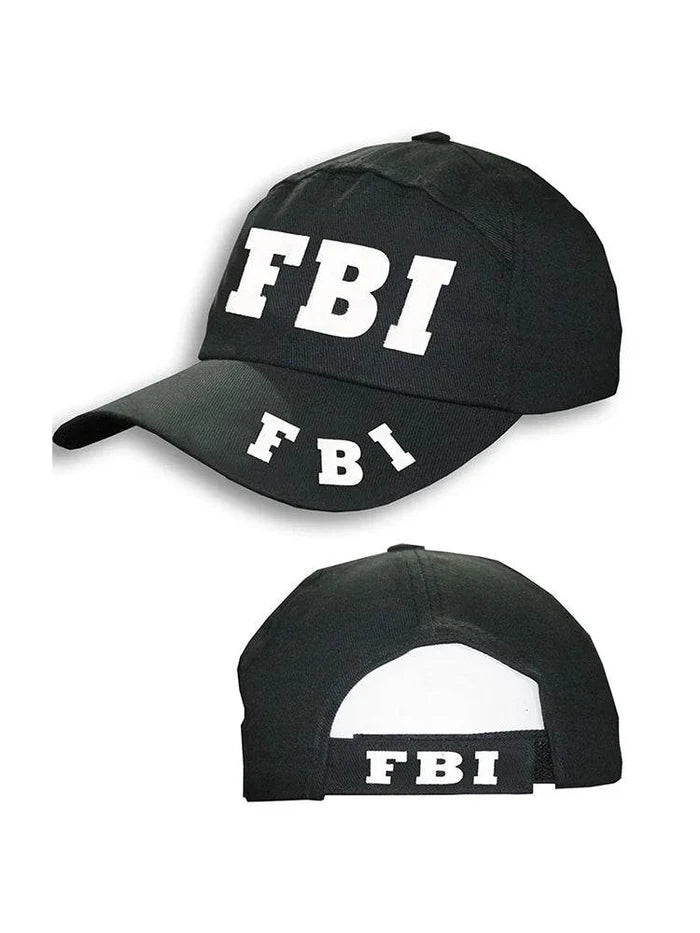 Unisex FBI Black Baseball Cap-Hat - thefancydress.co.uk