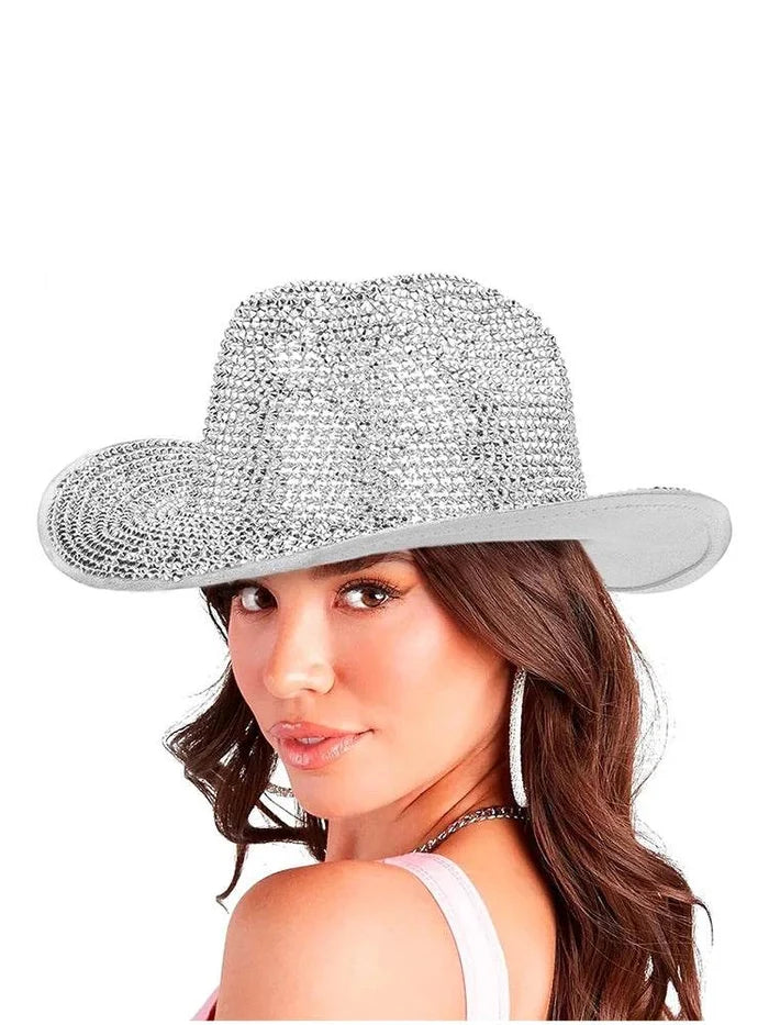 Unisex Festival Disco Diamond Cowboy Hat - thefancydress.co.uk