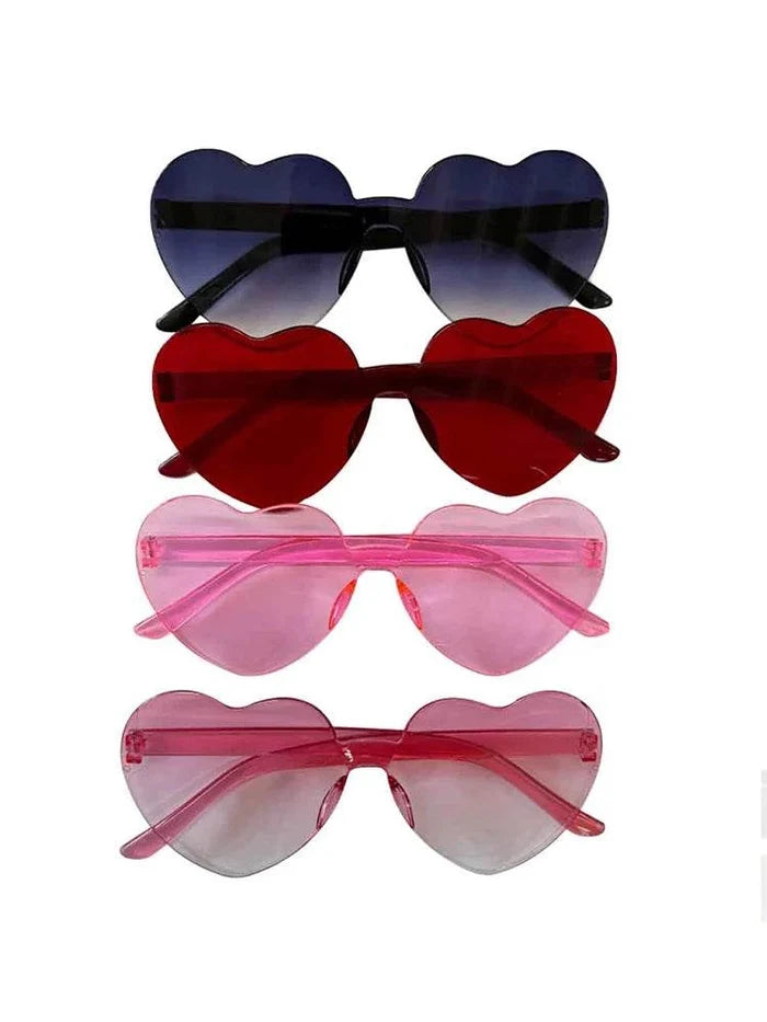 Unisex Festival Mixed Heart Glasses (Assorted Colour) - thefancydress.co.uk