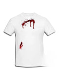 Unisex Halloween White Bleeding Scar Printed T-Shirt - thefancydress.co.uk