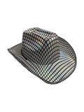Unisex Mirror Disco Ball Cowboy Festival Hat - thefancydress.co.uk