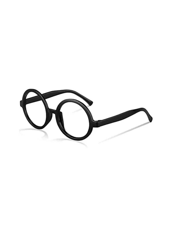 Unisex Plastic Black Wizard Round Frame Glasses for Costume Party Supplies - thefancydress.co.uk