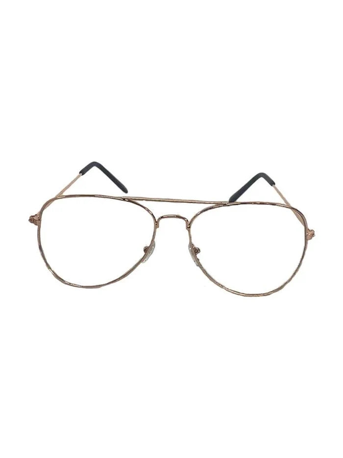 Unisex Rose Gold and Silver Frame With Clear Lens Glasses - thefancydress.co.uk