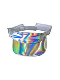 Unisex Shiny Silver Bum Bag and Sun Visor Hat Set
