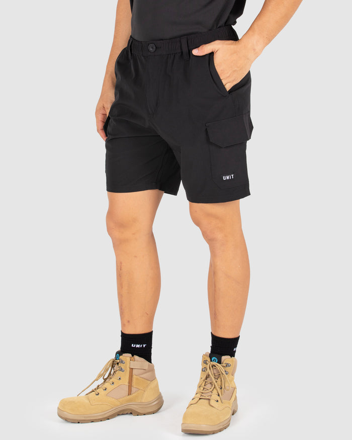 Unit Mens Flexlite Elastic Waist Utility Work Shorts