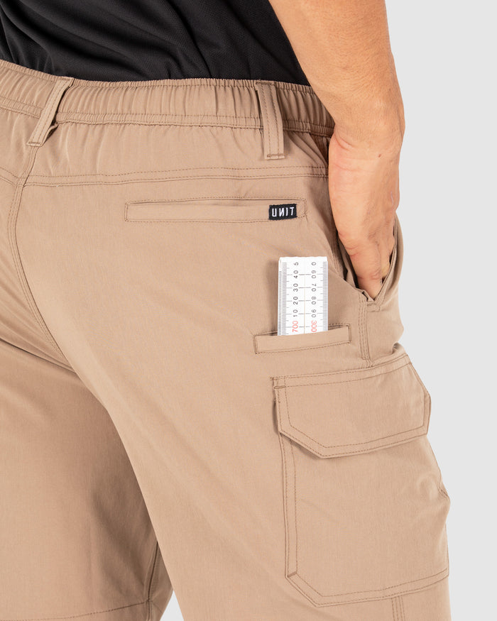 Unit Mens Flexlite Elastic Waist Utility Work Shorts