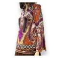 V Neck 3/4 Split Sleeve Colorful Tunic Top