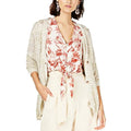 Gold White Button Down Jacquard Knit Cardigan