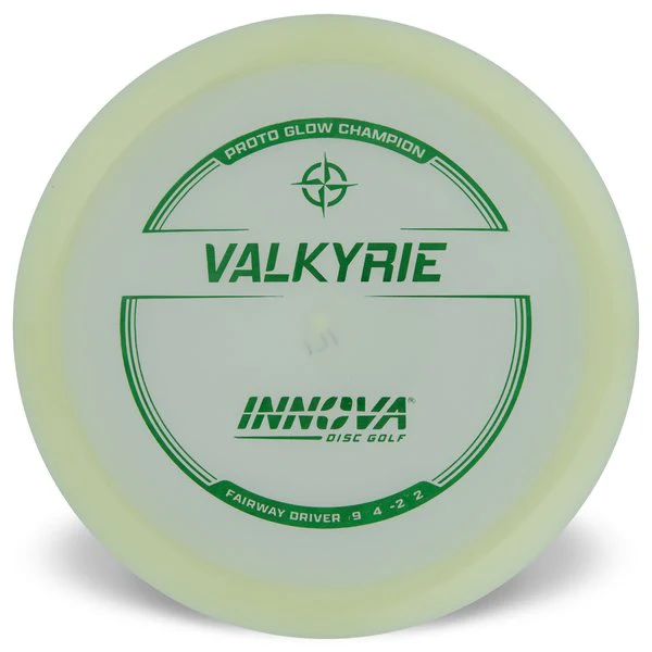 Innova Disc Golf Valkyrie disc on a white background