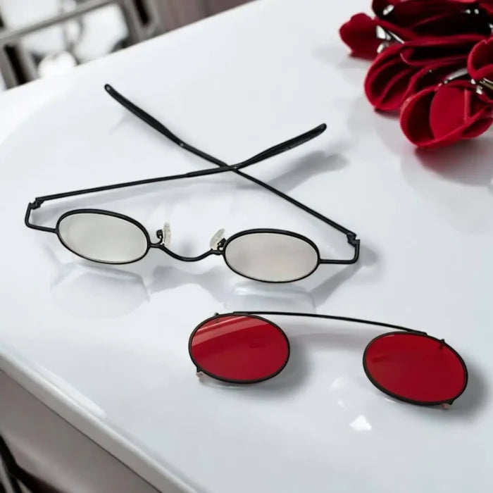 Vintage Circle Clip On Sunglasses