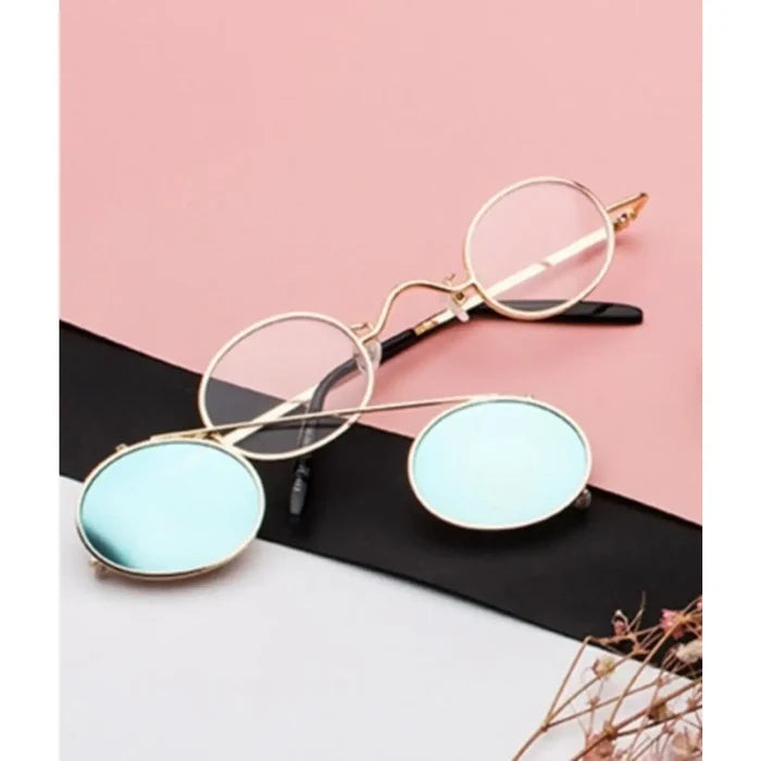 Vintage Circle Clip On Sunglasses