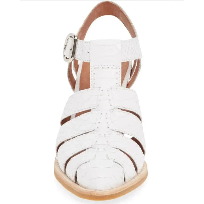 Jeffrey Campbell Leather White Angora Matte Sandals