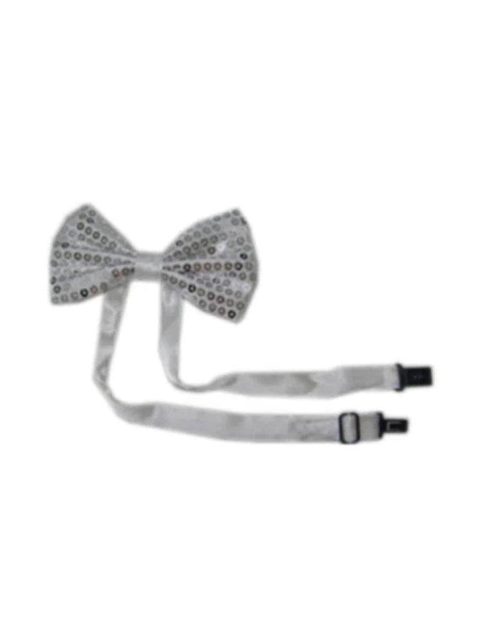 White Men's Sequin Wedding Festive Party Accessories Bow Tie