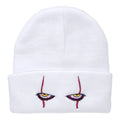 White Red Eye Embroidered Knitted Beanies