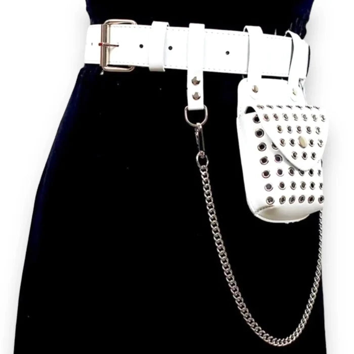 Wide Statement Belt Micro Bag Chain Belt High Waist Fashion Belt