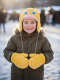 Winter Kids Cute Duck 2pc Set Of Hat And Gloves