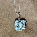 Wire Wrapped Druzy Sterling Silver Pendant Necklace