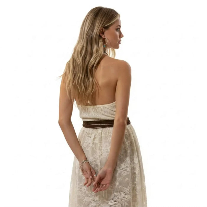 Woman's Witches Knotted Waist Wrap Belt dual wrap brown/copper/os