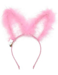Women Girls LED Glowing Flashing Fur Light Up Bunny Ears Headband - thefancydress.co.uk