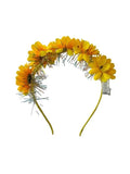 Women Girls LED Glowing Flashing Light Up Sunflower Headband - thefancydress.co.uk