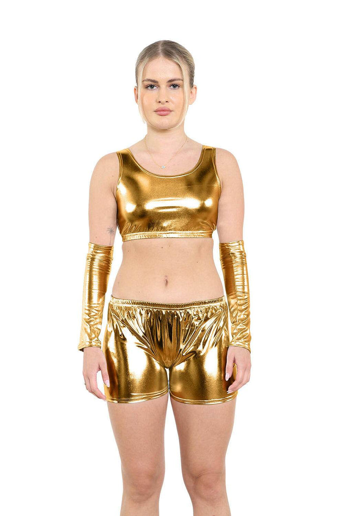 Women Metallic Arm Warmer - thefancydress.co.uk