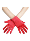 Women Plain Satin Short Gloves