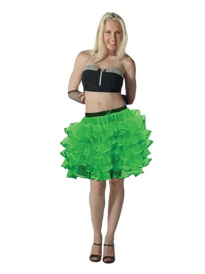 Women's 5 Layer Tutu Skirt With Ribbon (18 Inches Long) - thefancydress.co.uk