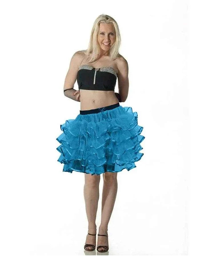 Women's 5 Layer Tutu Skirt With Ribbon (18 Inches Long)