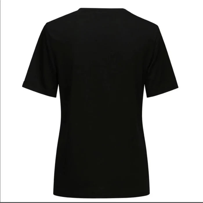 Women's Black Graphic Tee Celestial Astrology Short Sleeve Shirt