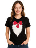 Womens Cat In The Hat Printed Black T-Shirt