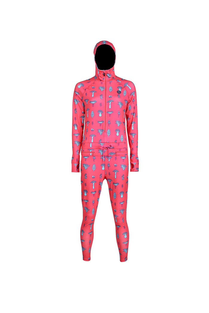Pink onesie with a pattern on a white background