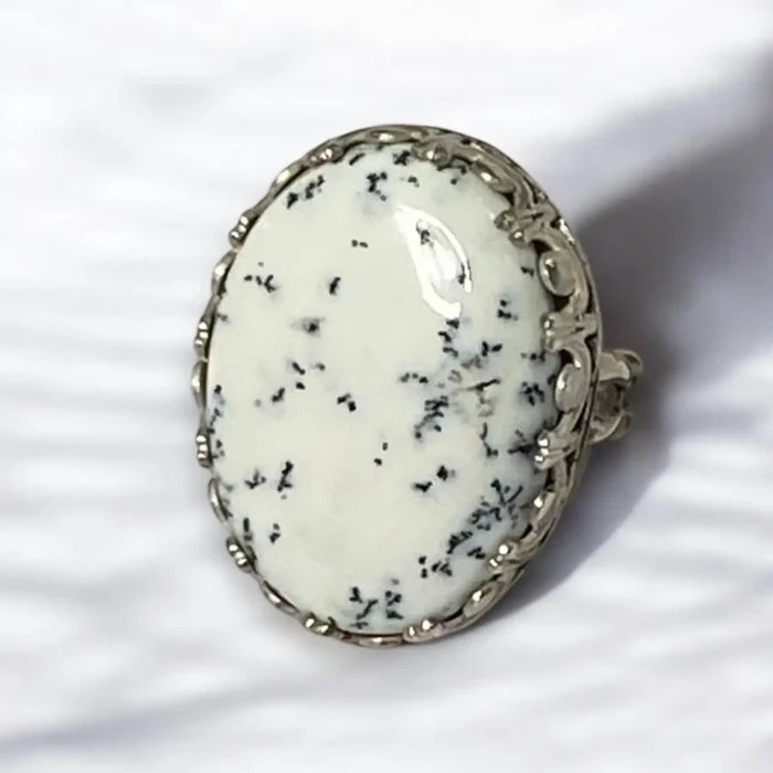 Women's Dendritic Opal Natural Gemstone Ring