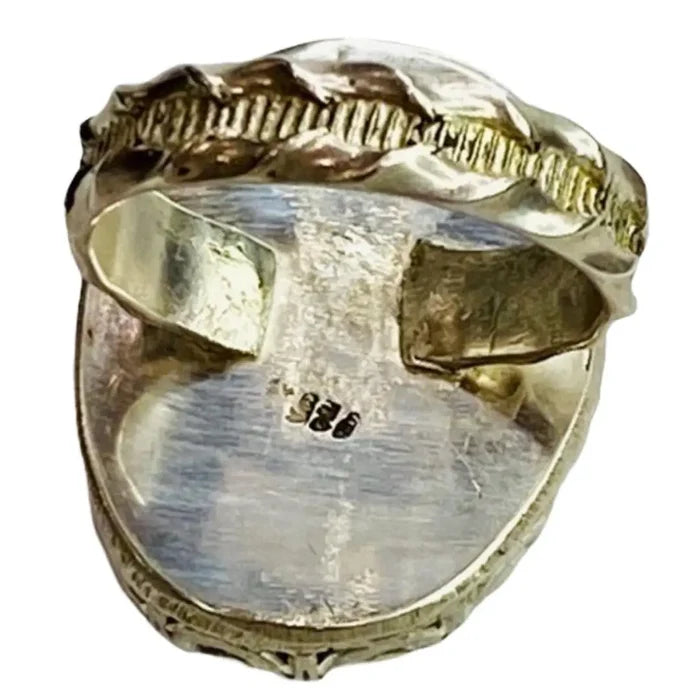 Women's Dendritic Opal Natural Gemstone Ring