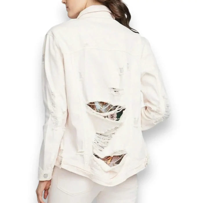 Women’s Distressed Pink Jean Jackets - Pink / Medium / Female - Jean Jackets