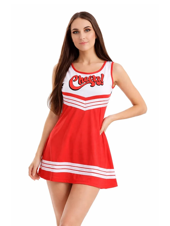 Women's Fancy Sleeveless Cheerleader Costume