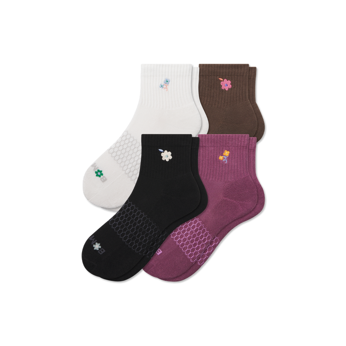 Women's Garden Party Quarter Sock 4-Pack