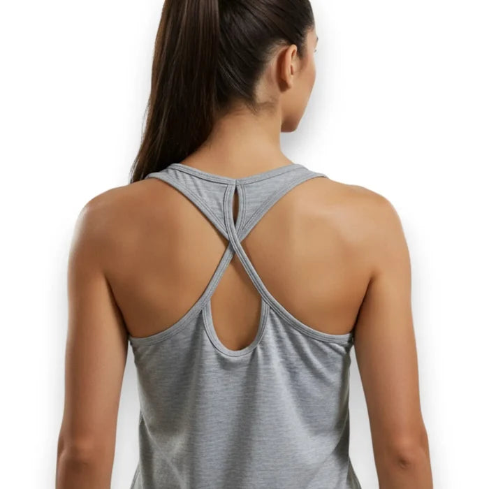 Women's Gray Speed Dri Athletic Tank Top racerback design medium