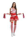 Women's High School Cheer Girl Uniform Top Vest & Skirt - thefancydress.co.uk