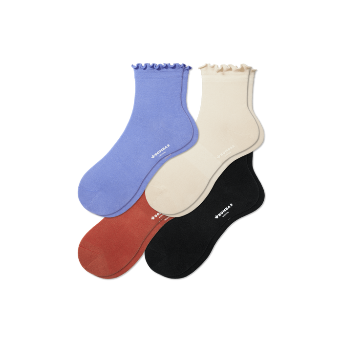Women's Lightweight Frill Quarter Sock 4-Pack