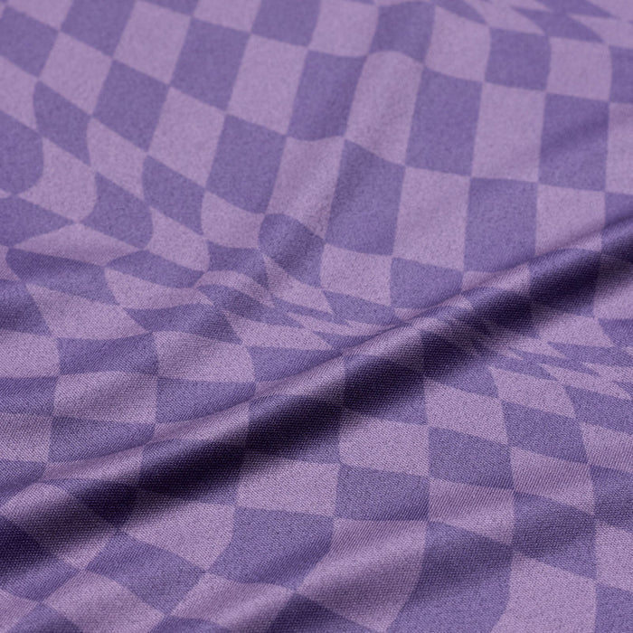Close-up of purple checkered fabric