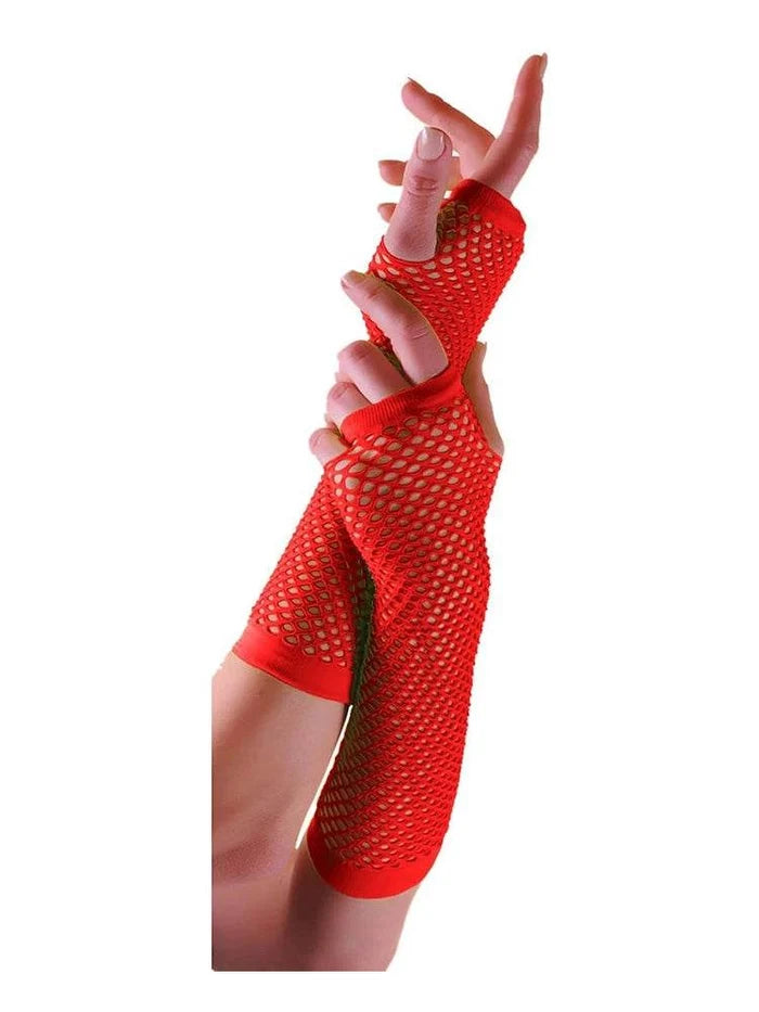 Women’s Long Fishnet Fingerless Gloves - thefancydress.co.uk