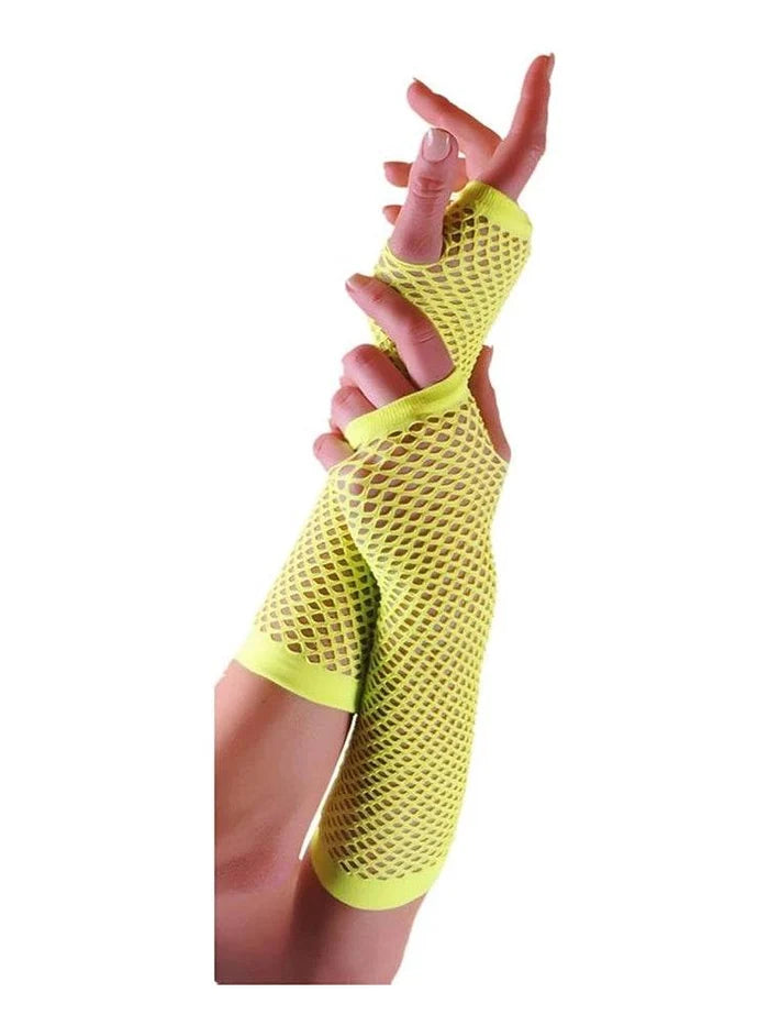 Women’s Long Fishnet Fingerless Gloves - thefancydress.co.uk