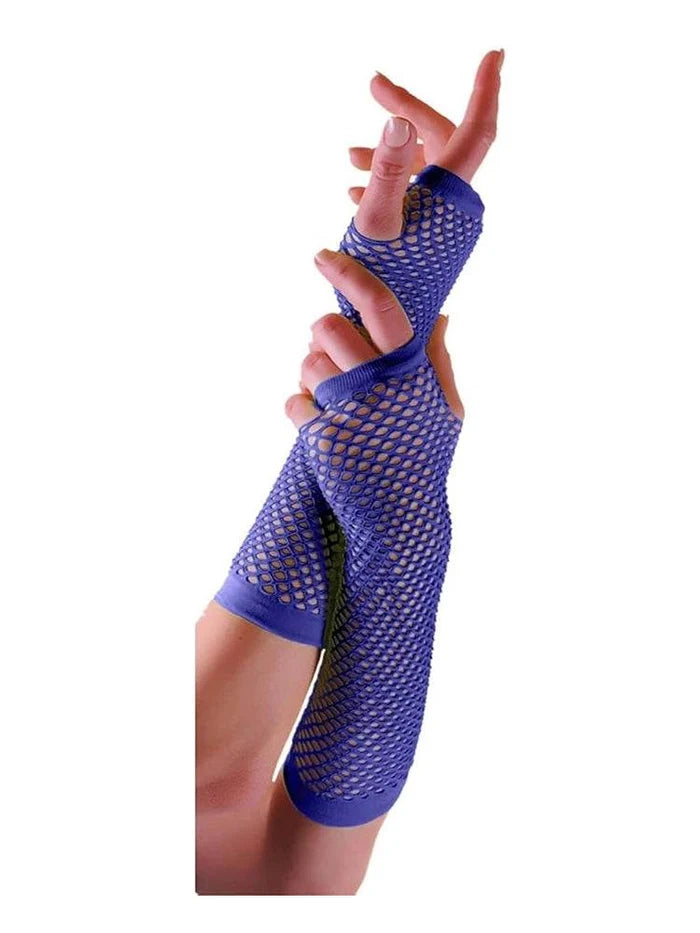 Women’s Long Fishnet Fingerless Gloves - thefancydress.co.uk