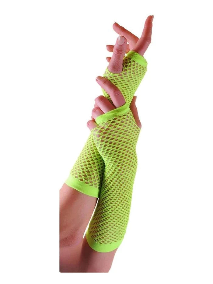 Women’s Long Fishnet Fingerless Gloves - thefancydress.co.uk