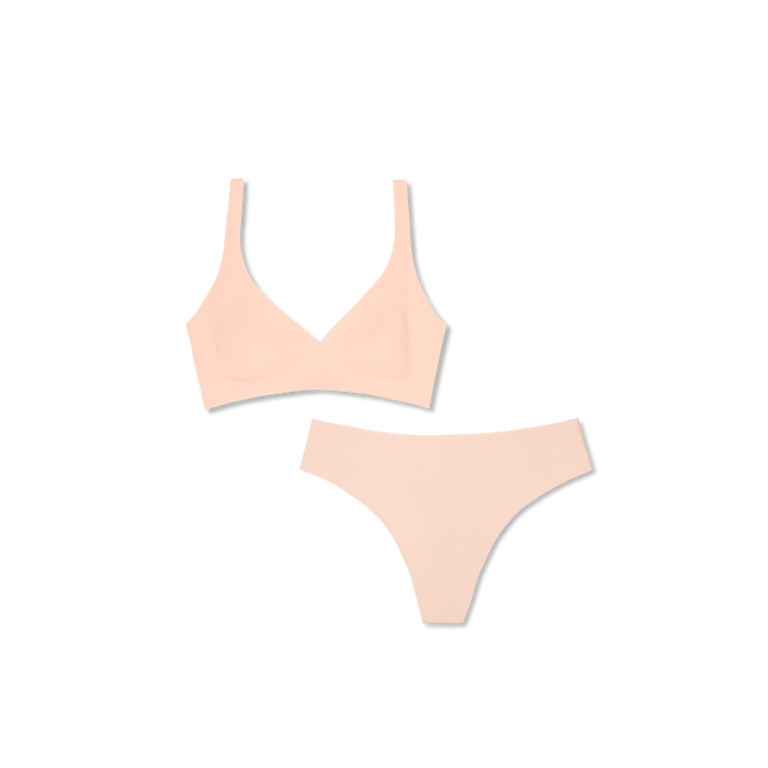 Women’s No Show Plunge Bralette + Thong Pack