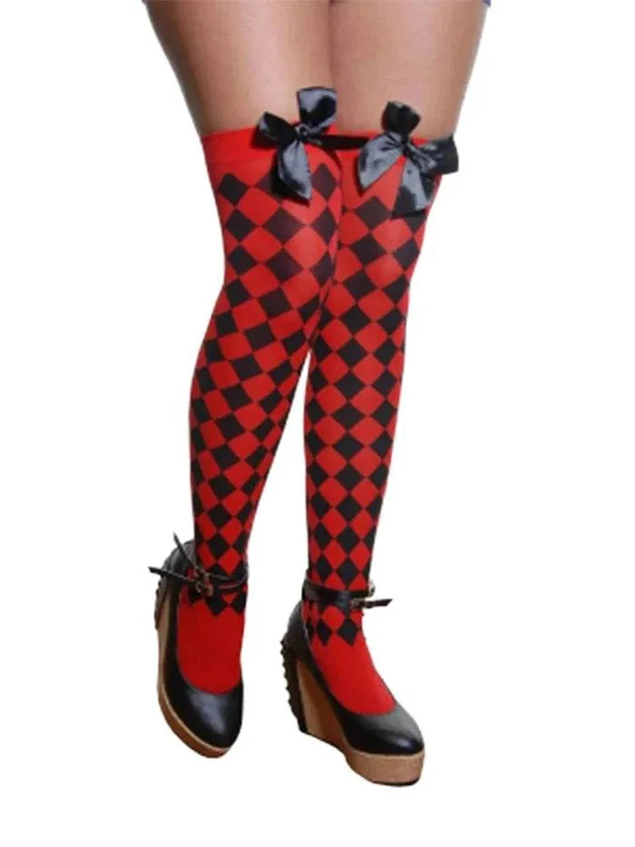 Women's Overknee Stockings With Bow - thefancydress.co.uk