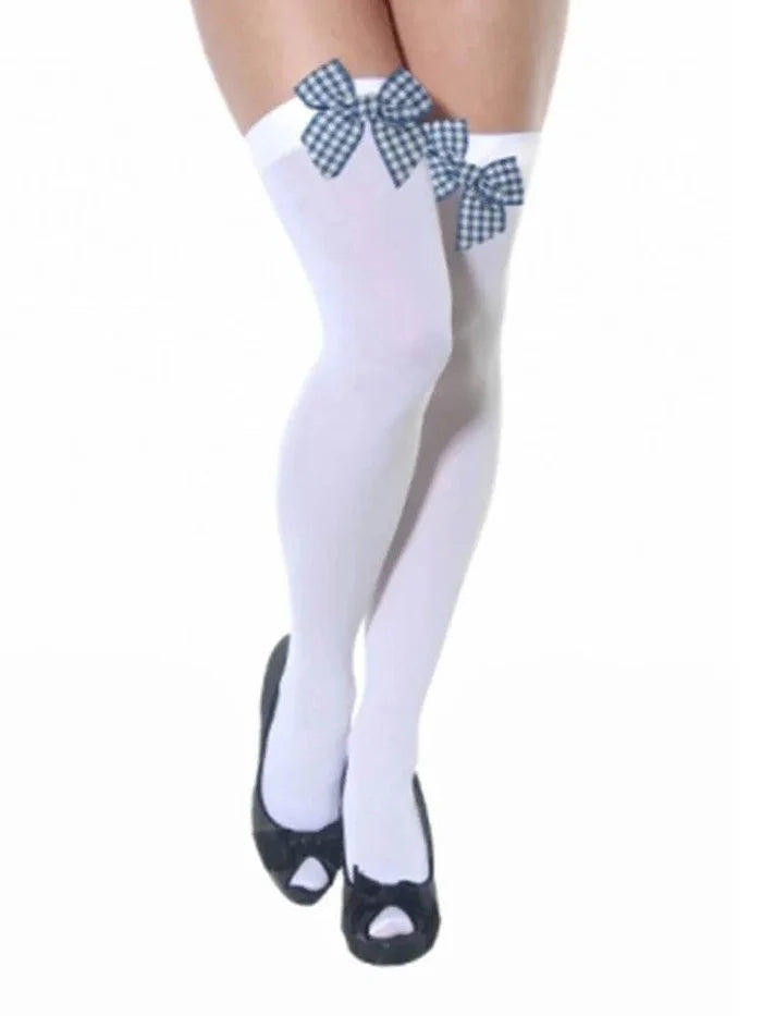 Women's Overknee Stockings With Bow - thefancydress.co.uk