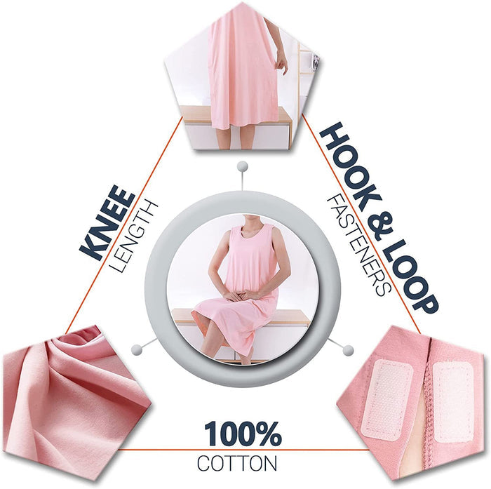 Women's Pink Hospital Gown – 100% Cotton, Large Size